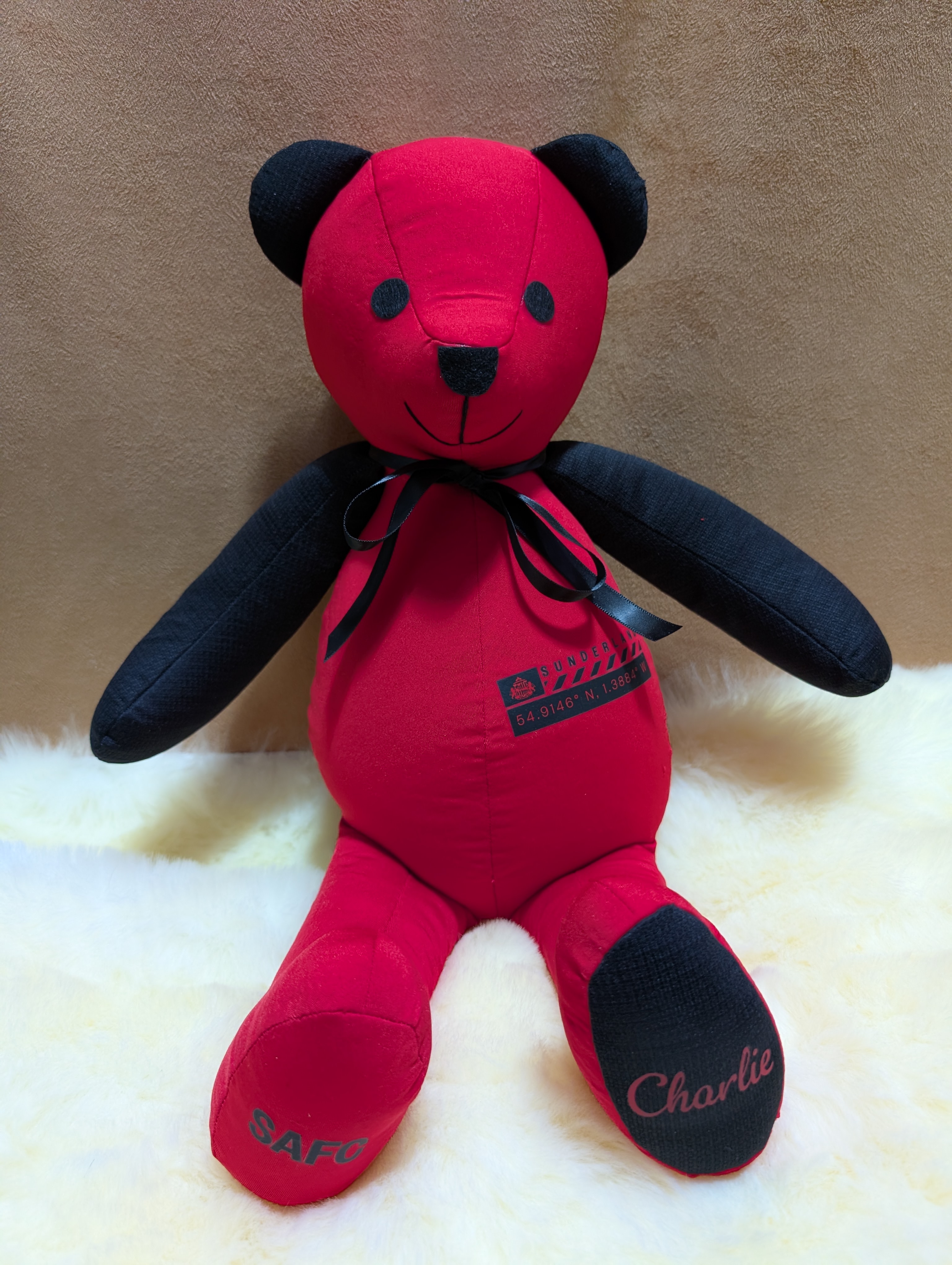 Traditional Memory Bear handmade from treasured clothing